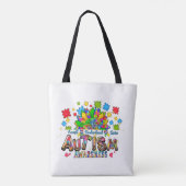 Tas met bloem voor bewustzijn van autisme (Achterkant)