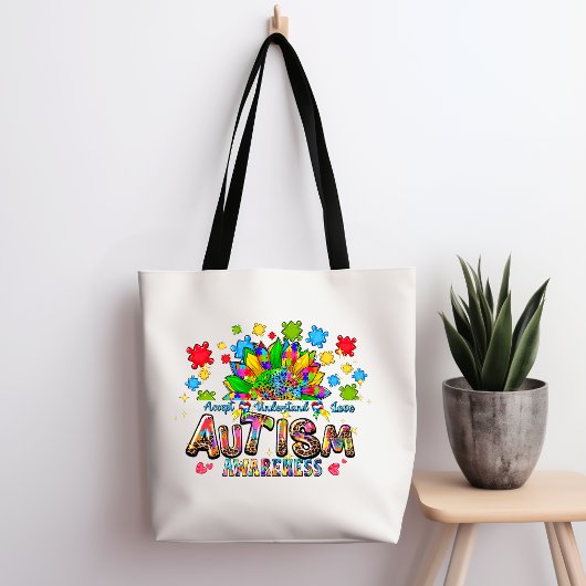 Tas met bloem voor bewustzijn van autisme