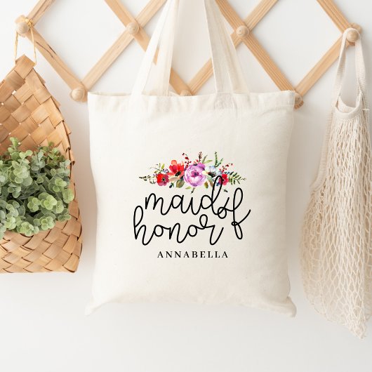 Tas met bloemboeket bruidsmeisje