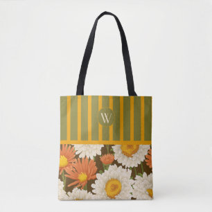 Tas met bloemenmonogram
