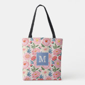 Tas met Blozende Pioen Bloemen (Achterkant)