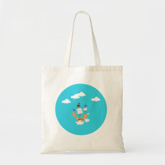 Tas met bootpatroon, blauwe zee, vredig 