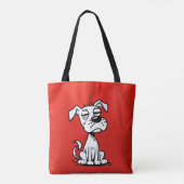 Tas met cartoon-hond en rode achtergrond (Achterkant)