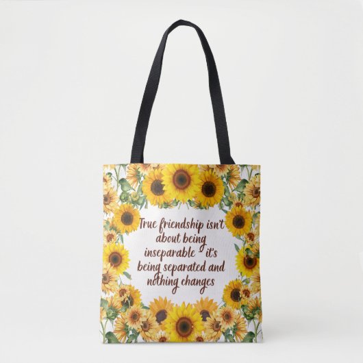 Tas met citaat over ware vriendschap – Trendy & Cr (Voorkant)