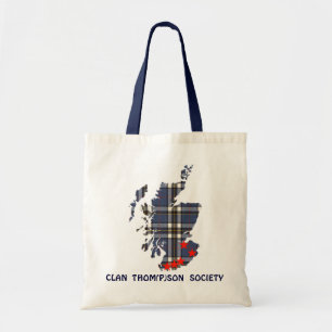 Tas met Clan Thom(P)son Society en tartan-kaart
