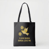 Tas met creatieve vogel met bloem (Voorkant)