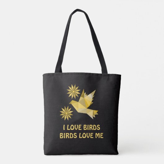 Tas met creatieve vogel met bloem (Achterkant)