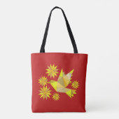 Tas met creatieve vogel met bloem (Achterkant)