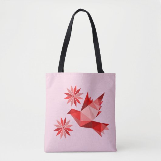 Tas met creatieve vogel met bloem (Voorkant)
