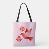 Tas met creatieve vogel met bloem (Achterkant)
