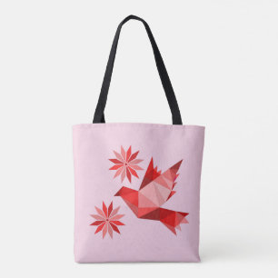 Tas met creatieve vogel met bloem