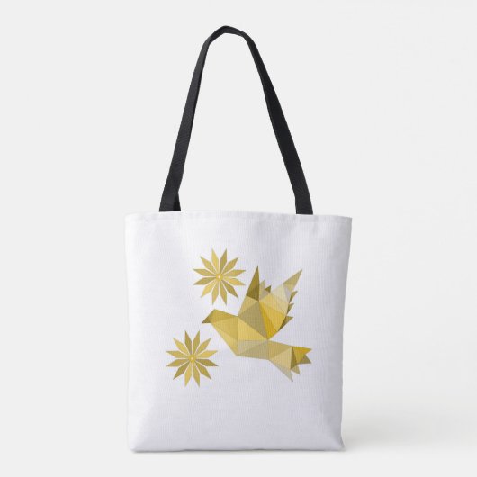 Tas met creatieve vogel met bloem (Achterkant)