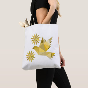 Tas met creatieve vogel met bloem
