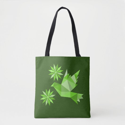 Tas met creatieve vogel met bloem (Voorkant)
