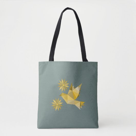 Tas met creatieve vogel met bloem (Voorkant)