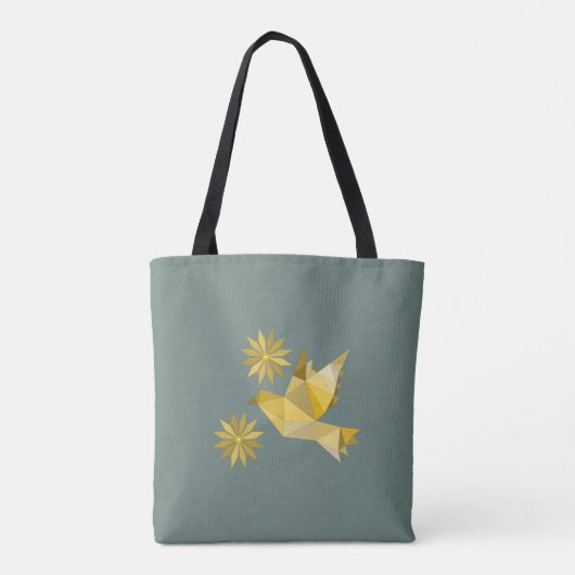 Tas met creatieve vogel met bloem (Achterkant)