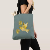 Tas met creatieve vogel met bloem (Dichtbij)