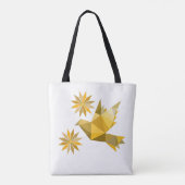 Tas met creatieve vogel met bloem (Achterkant)