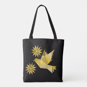 Tas met creatieve vogel met bloem