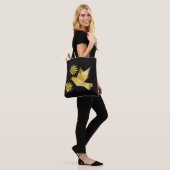 Tas met creatieve vogel met bloem (Op model)