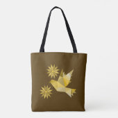 Tas met creatieve vogel met bloem (Achterkant)