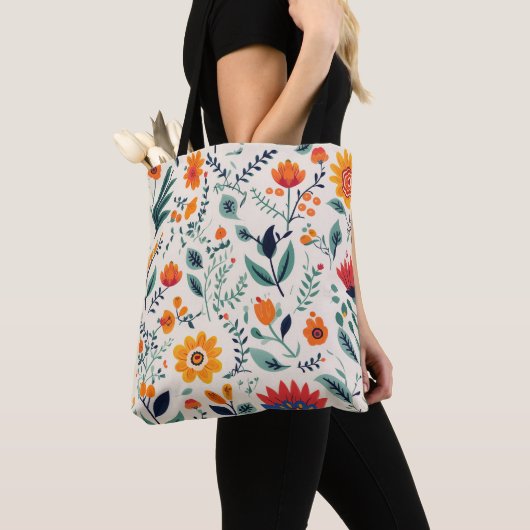 Tas met een fel bloempatroon  (Dichtbij)