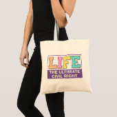 Tas met een levensboodschap. (Voorkant (product))