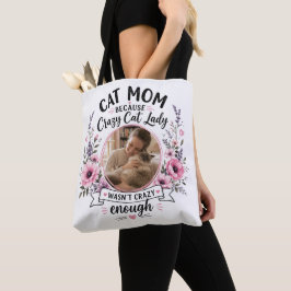 Tas met eigen foto kattenmoeder bloemendessin