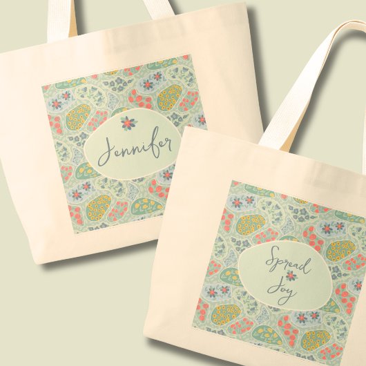 Tas met eigen naam Paisley Tote Bag | Verspreid Vr