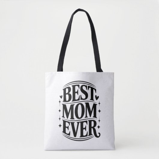 Tas met elegante tekst: Beste moeder ooit (Voorkant)