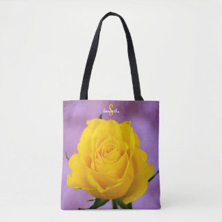 Tas met enkele gele roos