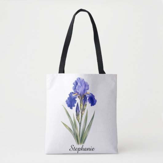 Tas met februarigeboortebloem Iris (Voorkant)