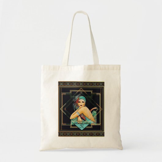tas met flapper voor de kunststijl Deco 1920s (Voorkant)