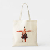 Tas met fuchsia bloemendesign (Achterkant)