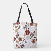 Tas met geborduurde bloemen en monogram (Achterkant)