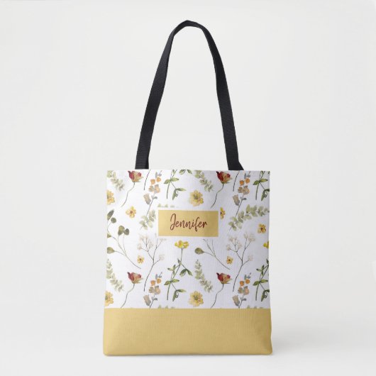 Tas met gele en oranje wilde bloemen (Voorkant)