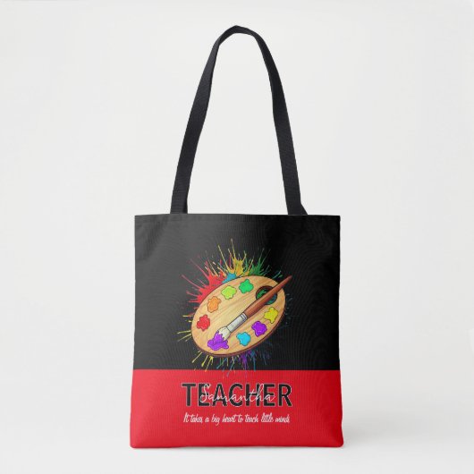 Tas met gepersonaliseerde naam voor de leraar (Voorkant)