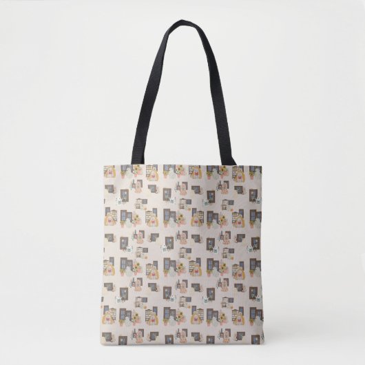 Tas met grillig spookhuispatroon | Markt (Voorkant)