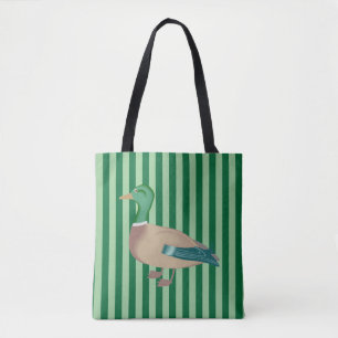 Tas met groene striped Duck