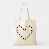 Tas met hartvormige pootafdrukken - Roze en zwarte (Achterkant)
