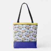 TAS met INITIAAL BIRD BLUEBERRIES BLUE GEEL (Achterkant)