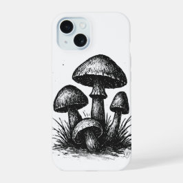Tas met inkt getekende paddencolonie iPhone 15 case