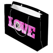 Tas met liefdesfoto als cadeau groot cadeauzakje (Achterkant Gekanteld)