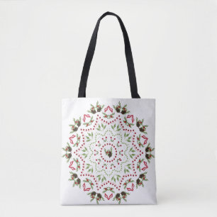 Tas met mandala-motief van dennenappel en bessen m