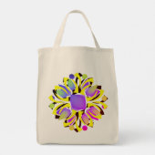 Tas met meerkleuren bloempatroon met één element (Achterkant)