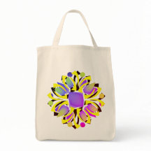 Tas met meerkleuren bloempatroon met één element