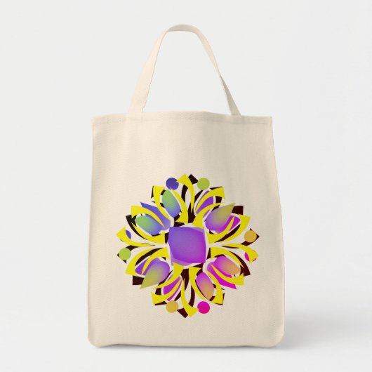 Tas met meerkleuren bloempatroon met één element (Voorkant)
