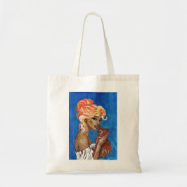 Tas met mixed media collage van kattenmoeder - Kun