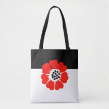 Tas met modern papaver ontwerp