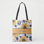 Tas met monogram en zonnebloem (Voorkant)